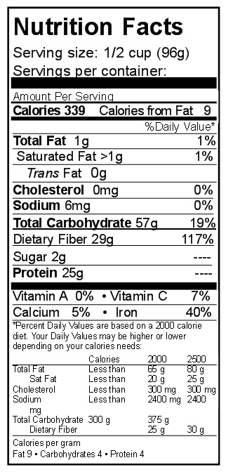 Green Lentils Nutrition Facts