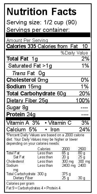Whole Peas Nutrition Facts