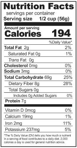 6 Grain Cereal Nutrition Facts
