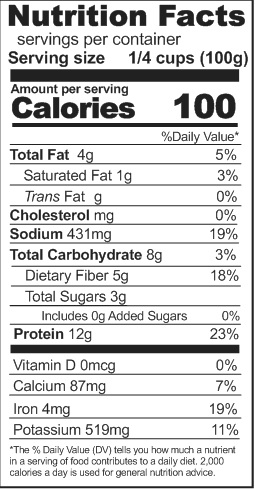 Beef TVP Nutrition Facts