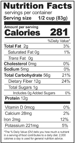 Rye Nutrition Facts