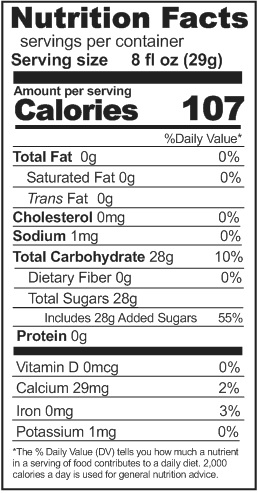 Apple Drink Nutrition Facts