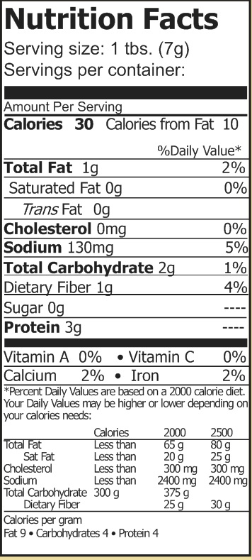 Bacon TVP Nutrition Facts