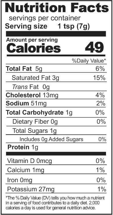 Butter Powder Nutrition Facts