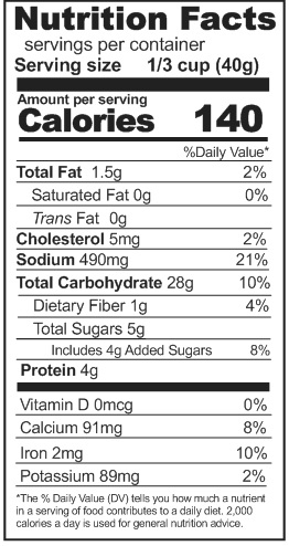 Buttermilk Pancake Mix Nutrition Facts
