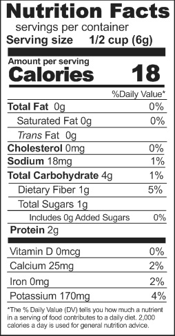 Freeze Dried Broccoli Nutrition Facts