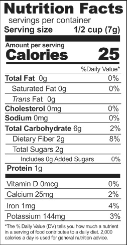 Freeze Dried Green Bean Nutrition Facts