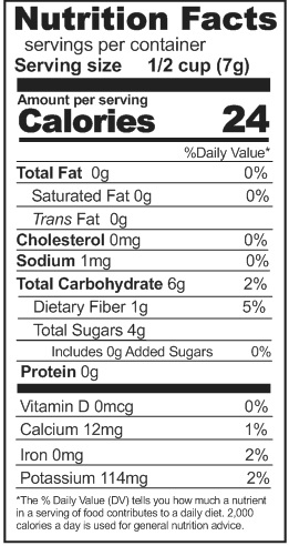 Freeze Dried Strawberries Nutrition Facts