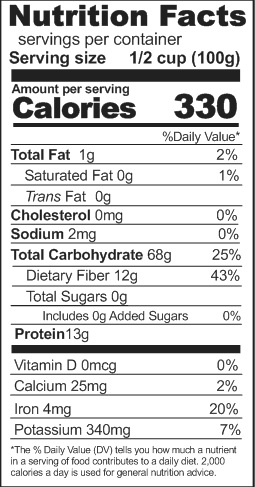 Hard Red Wheat Nutrition Facts