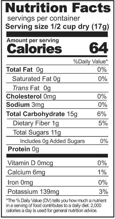Freeze Dried Mango Nutrition Facts