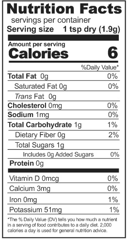 Peppers, Mixed, Dehydrated Nutrition Facts