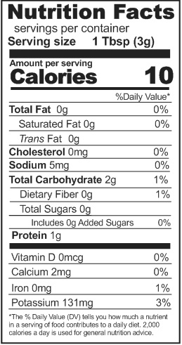 Mushrooms, Dehydated Nutrition Facts