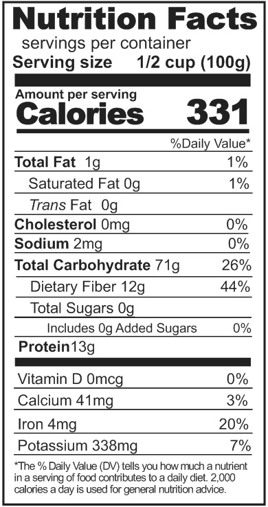 Hard White Wheat Nutrition Facts