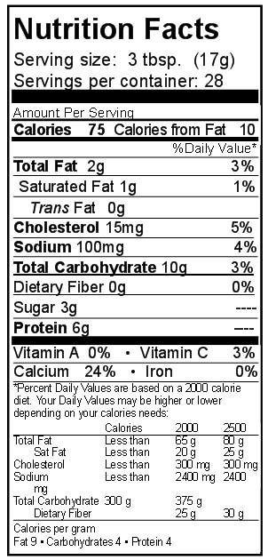 Buttermilk Powder Nutrition Facts