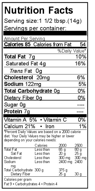 Freeze Dried Montery Jack Cheese Nutrition Facts