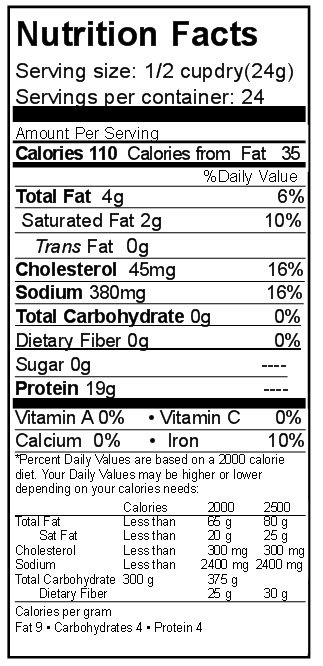 Freeze Dried Beef Nutrition Facts