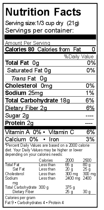 Instant Potato Flakes Nutrition Facts