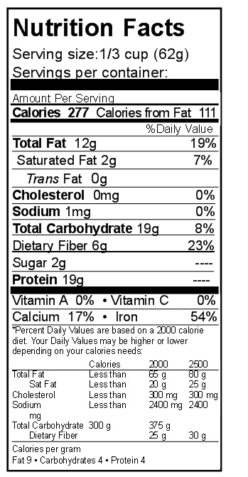 Natural Soybean Nutrition Facts