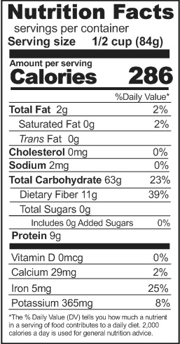 Soft White Wheat Nutrition Facts